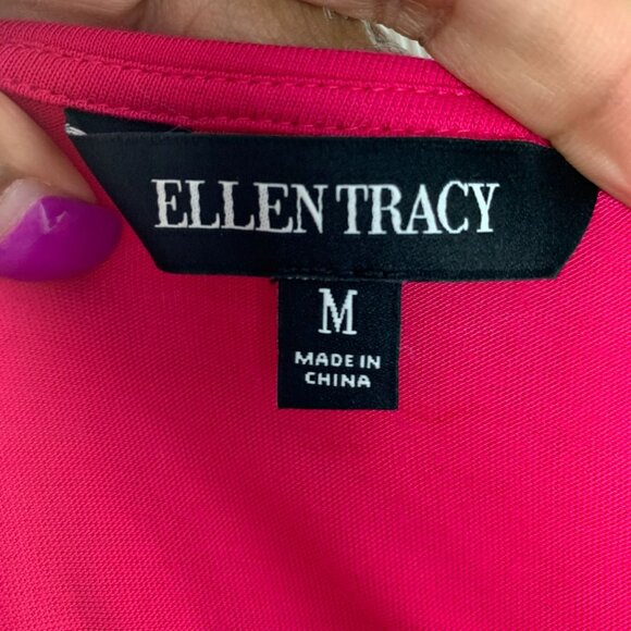 🟣🟣🟣 ELLEN TRACY Womens Size Medium Pink Flowy Short Basic Sleeve Blouse - Picture 7 of 8